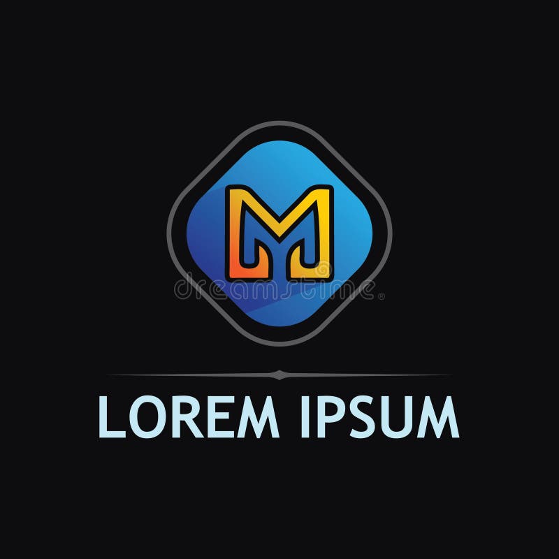 Plantilla de logotipo de letra M con estilo vectorial moderno limpio ilustración del vector