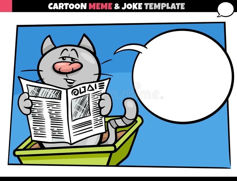Plantilla De Meme De Dibujos Animados Con Gato En Caja De Basura  Ilustración del Vector - Ilustración de blanco, tebeos: 253565785