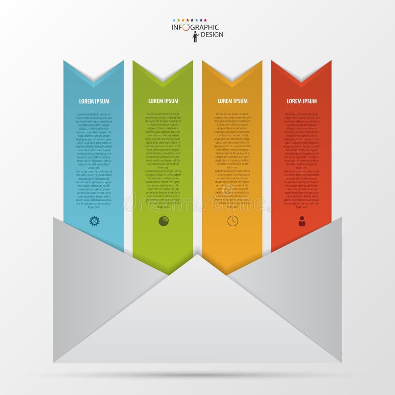 Plantilla de papel abstracta del infographics del sobre Vector ilustración del vector Plantilla de papel abstracta del infographics del sobre Vector ilustración del vector
