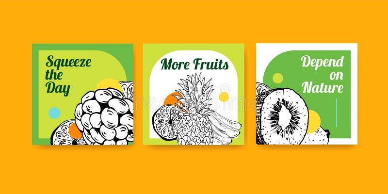 Plantilla de publicidad con diseño de concepto de comida vegana para la comercialización de ilustraciones vectoriales de acuarela