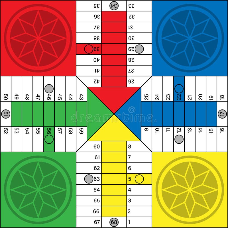 Ilustración de Juego De Mesa Ludo Para Imprimir Con Ilustración