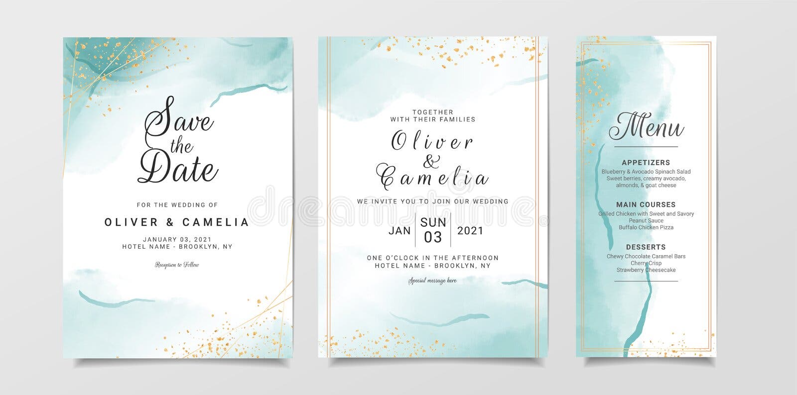 Plantilla de tarjeta de invitación a boda color azul con brillo dorado y decoración de líneas Guardar en segundo plano abstracto Plantilla de tarjeta de invitación a boda color azul con brillo dorado y decoración de líneas Guardar en segundo plano abstracto