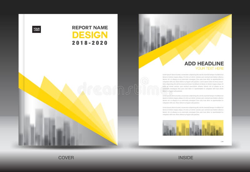 Plantilla del aviador del folleto del informe anual, diseño amarillo de la cubierta libre illustration Plantilla del aviador del folleto del informe anual, diseño amarillo de la cubierta libre illustration