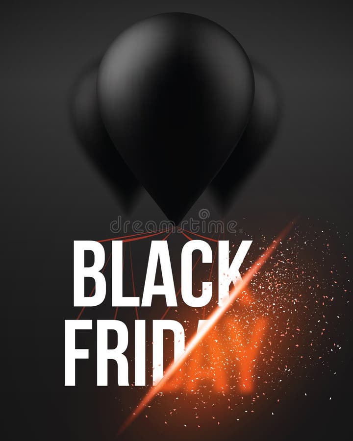 Plantilla del cartel del balón de aire de la venta de Black Friday libre illustration Plantilla del cartel del balón de aire de la venta de Black Friday libre illustration