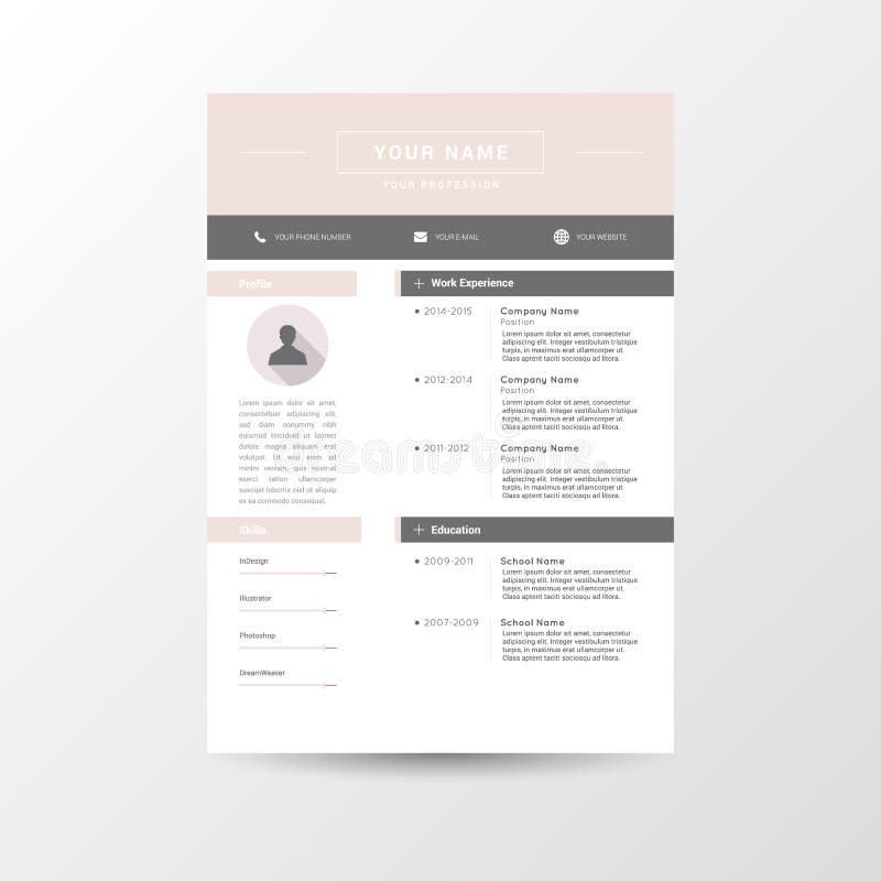 Plantilla del Cv/del curriculum vitae ilustración del vector Plantilla del Cv/del curriculum vitae ilustración del vector