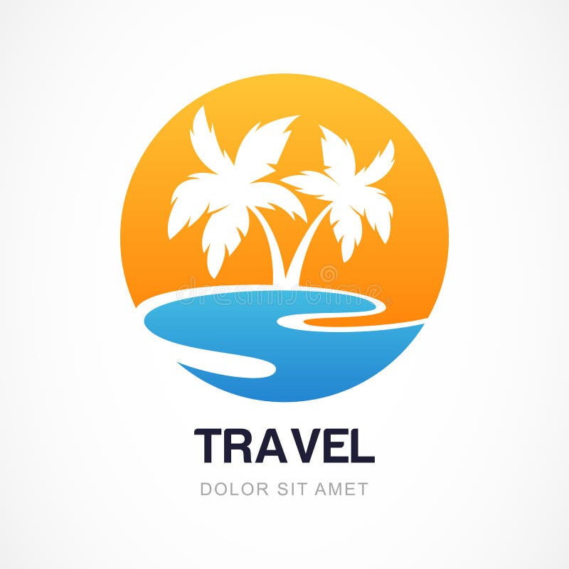 Plantilla del diseño del logotipo del vector Palma verde en la playa Concepto para libre illustration Plantilla del diseño del logotipo del vector Palma verde en la playa Concepto para libre illustration