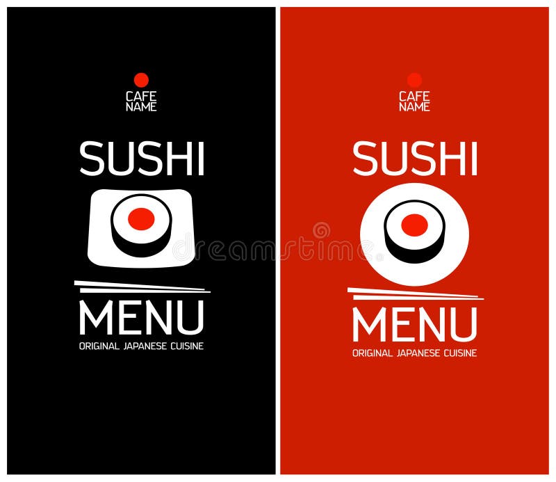 Plantilla del diseño del menú del sushi. ilustración del vector Plantilla del diseño del menú del sushi. ilustración del vector
