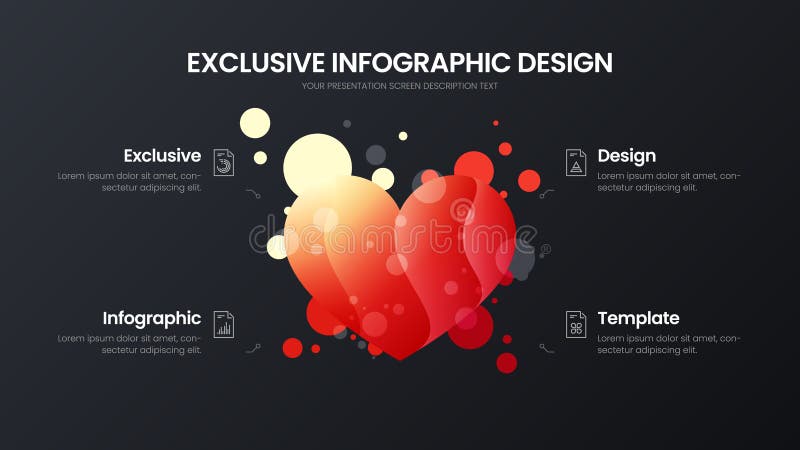 plantilla del ejemplo del vector de 4 de la opción del corazón analytics del márketing Disposición de diseño de datos de negocio ilustración del vector plantilla del ejemplo del vector de 4 de la opción del corazón analytics del márketing Disposición de diseño de datos de negocio ilustración del vector