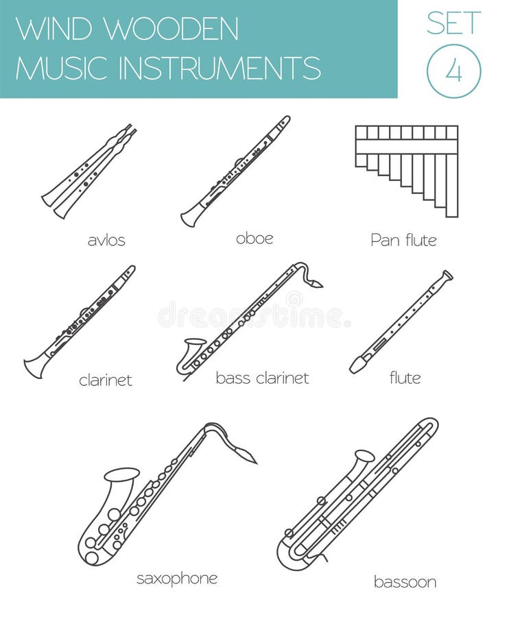 Plantilla Del Gráfico De Los Instrumentos Musicales Viento De Madera  Ilustración del Vector - Ilustración de fagot, audio: 62336422