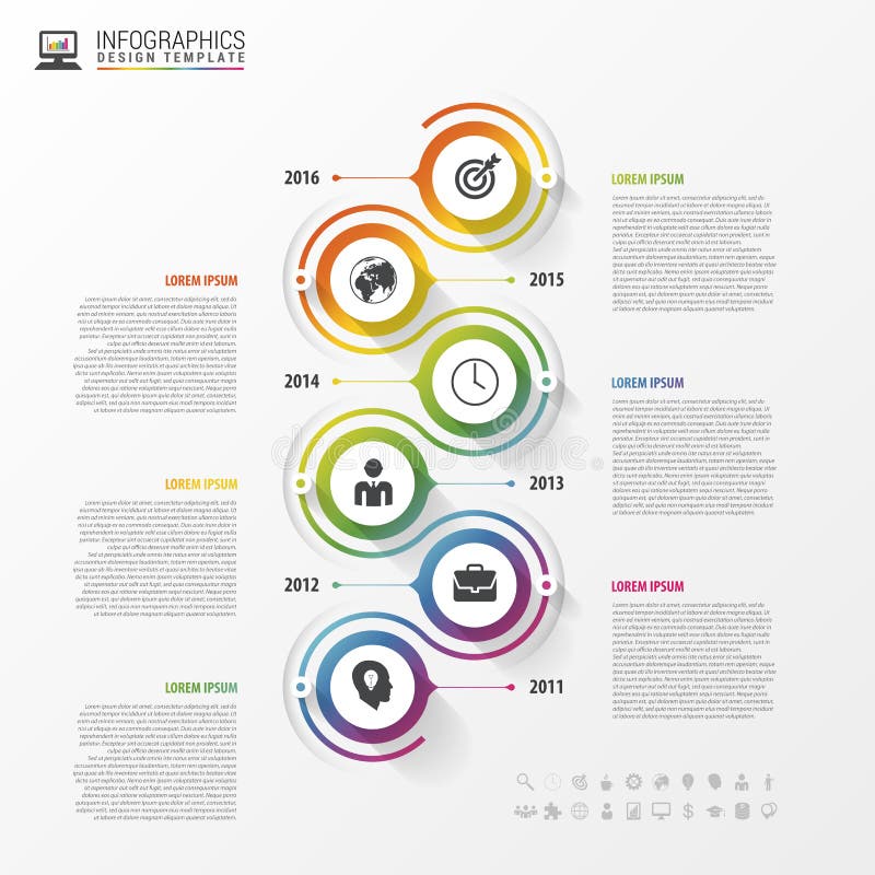 Plantilla del infographics de la cronología Diseño moderno colorido Vector libre illustration Plantilla del infographics de la cronología Diseño moderno colorido Vector libre illustration