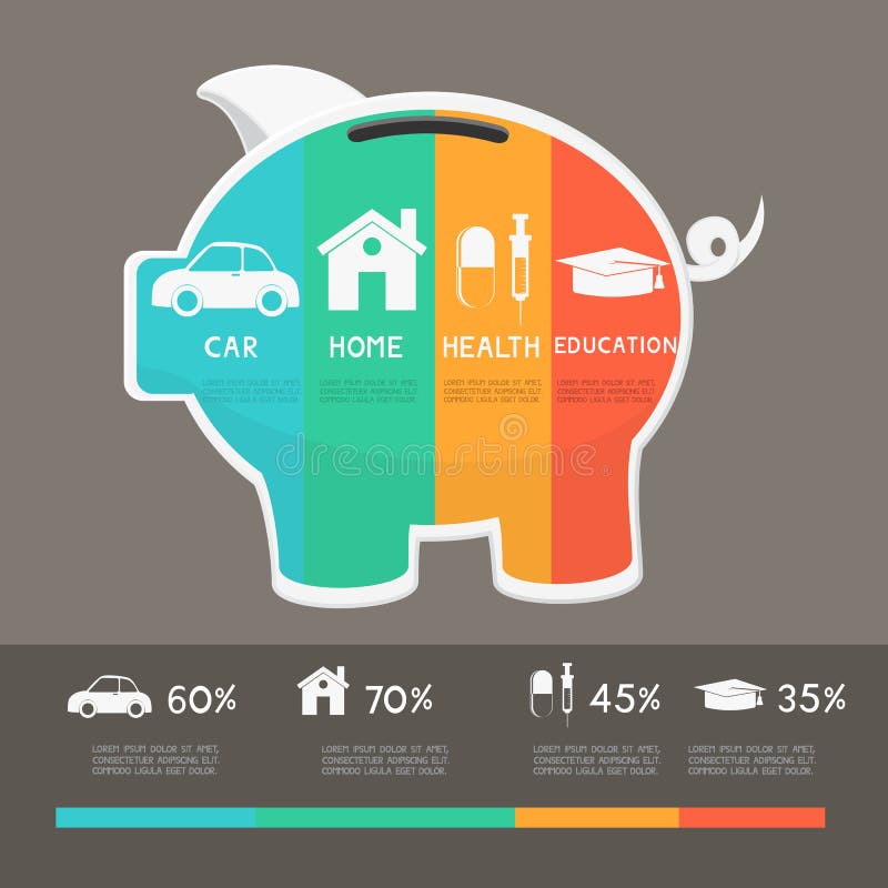 Plantilla del infographics del planeamiento del ahorro del dinero libre illustration Plantilla del infographics del planeamiento del ahorro del dinero libre illustration