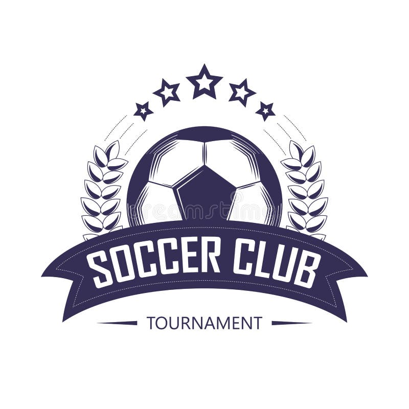 Plantilla del logotipo de la liga del club o del equipo de fútbol del fútbol ilustración del vector Plantilla del logotipo de la liga del club o del equipo de fútbol del fútbol ilustración del vector