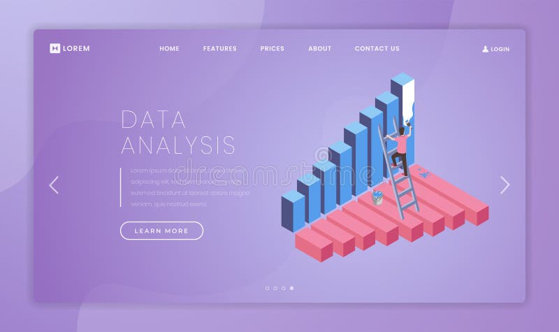 Plantilla del vector de la página del aterrizaje del analytics del negocio Idea financiera del interfaz del homepage de la página ilustración del vector Plantilla del vector de la página del aterrizaje del analytics del negocio Idea financiera del interfaz del homepage de la página ilustración del vector