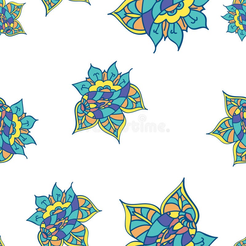 Plantilla del verano Contexto étnico Elementos florales coloridos Flores de Paisley del indio libre illustration Plantilla del verano Contexto étnico Elementos florales coloridos Flores de Paisley del indio libre illustration