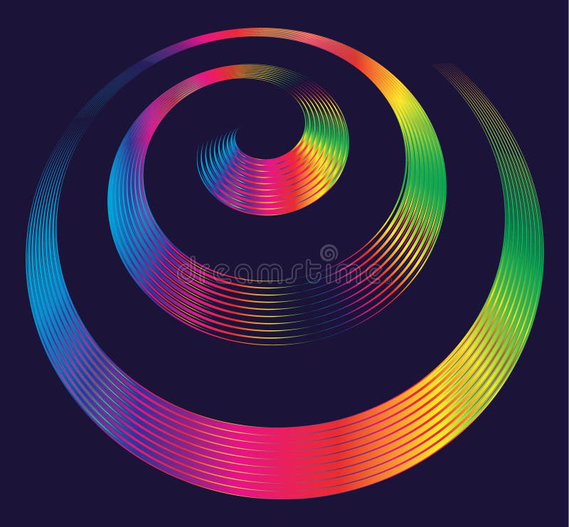 Plantilla espiral colorida del texto en fondo azul marino ilustración del vector Plantilla espiral colorida del texto en fondo azul marino ilustración del vector