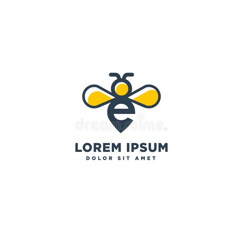 Plantilla inicial del logotipo de e y del concepto de la abeja para el ejemplo corporativo del vector libre illustration Plantilla inicial del logotipo de e y del concepto de la abeja para el ejemplo corporativo del vector libre illustration