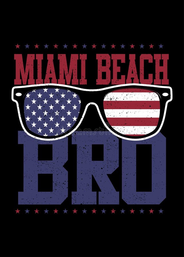 Miami beach american glasses land of freedom 4th of july independence vector illustration Miami beach american glasses land of freedom 4th of july independence vector illustration