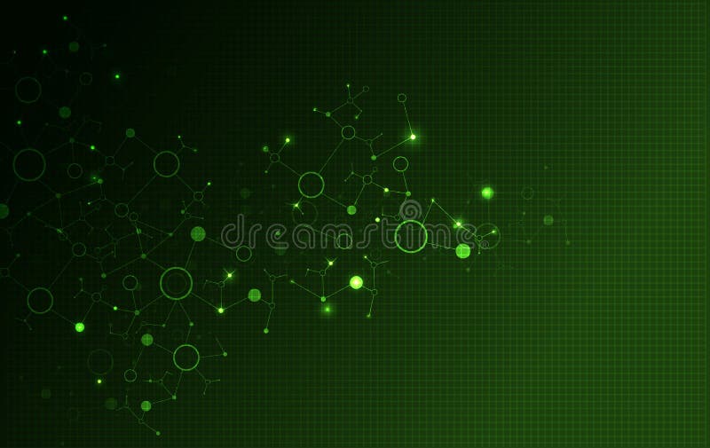 Plantilla verde de la ciencia, fondo de las moléculas de la DNA libre illustration Plantilla verde de la ciencia, fondo de las moléculas de la DNA libre illustration