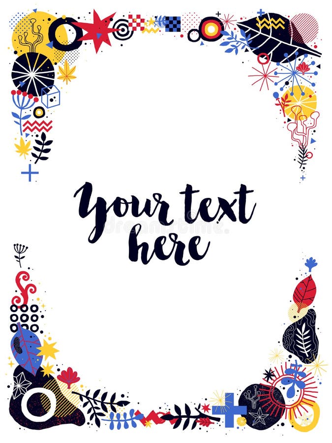 Plantilla vertical del marco de texto con los elementos florales y abstractos Puede ser utilizado para las impresiones, los carte libre illustration Plantilla vertical del marco de texto con los elementos florales y abstractos Puede ser utilizado para las impresiones, los carte libre illustration