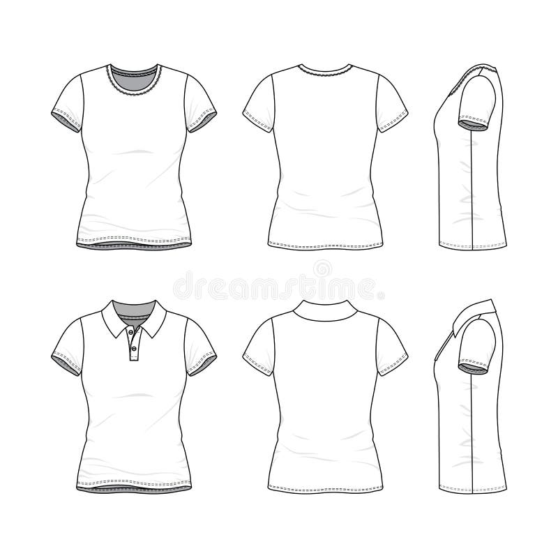 Plantillas de la camiseta y del polo femeninos libre illustration Plantillas de la camiseta y del polo femeninos libre illustration