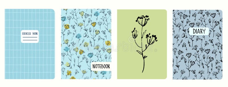 Plantillas De Portada Basadas En Patrones Con Flores Y Cuadrícula.  Encabezados Reemplazables Aislados Ilustración del Vector - Ilustración de  delicado, ornamento: 227672584