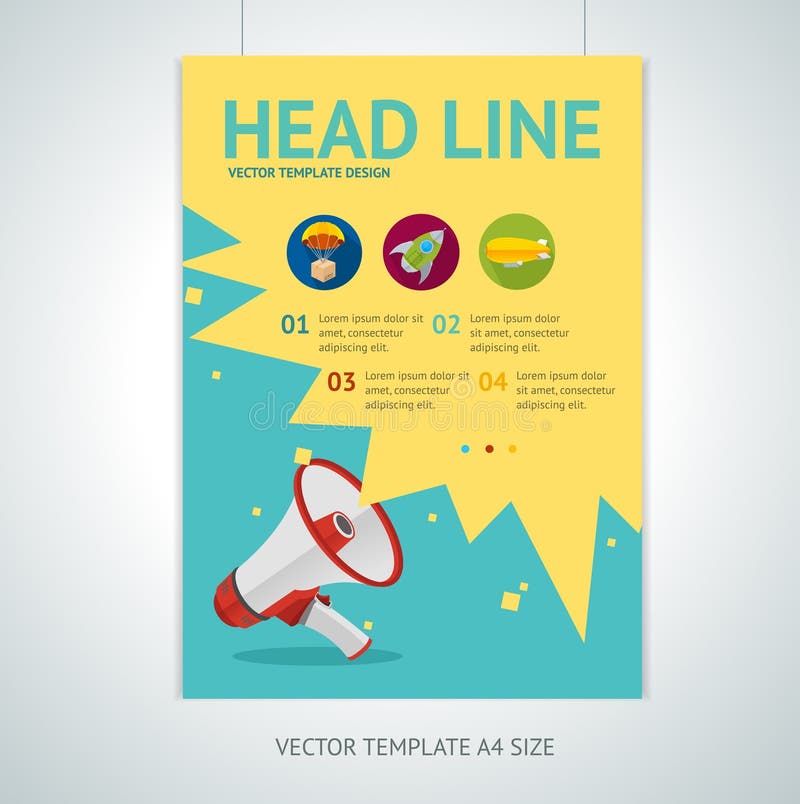Plantillas del diseño del aviador del folleto del megáfono del vector libre illustration Plantillas del diseño del aviador del folleto del megáfono del vector libre illustration