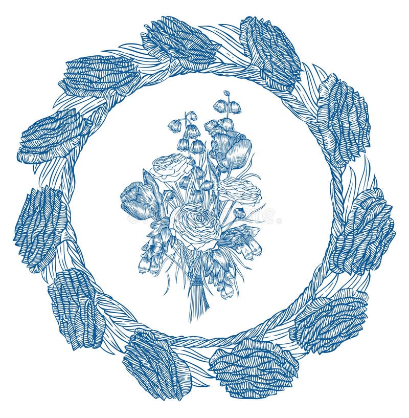 Plantillas del ramo de la flor Elemento de Vecter stock de ilustración Plantillas del ramo de la flor Elemento de Vecter stock de ilustración