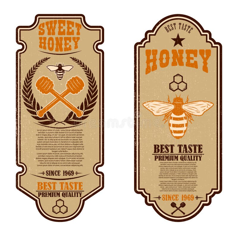 Plantillas naturales del aviador de la miel del vintage Diseñe los elementos para el logotipo, etiqueta, muestra, insignia stock de ilustración Plantillas naturales del aviador de la miel del vintage Diseñe los elementos para el logotipo, etiqueta, muestra, insignia stock de ilustración