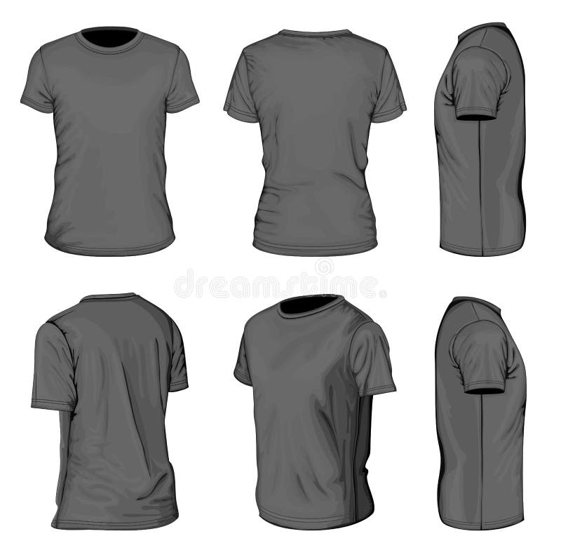 Plantillas negras del diseño de la camiseta de manga corta de los hombres libre illustration Plantillas negras del diseño de la camiseta de manga corta de los hombres libre illustration