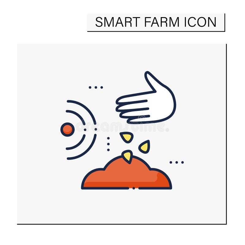 Planting seeds color icon stock illustration