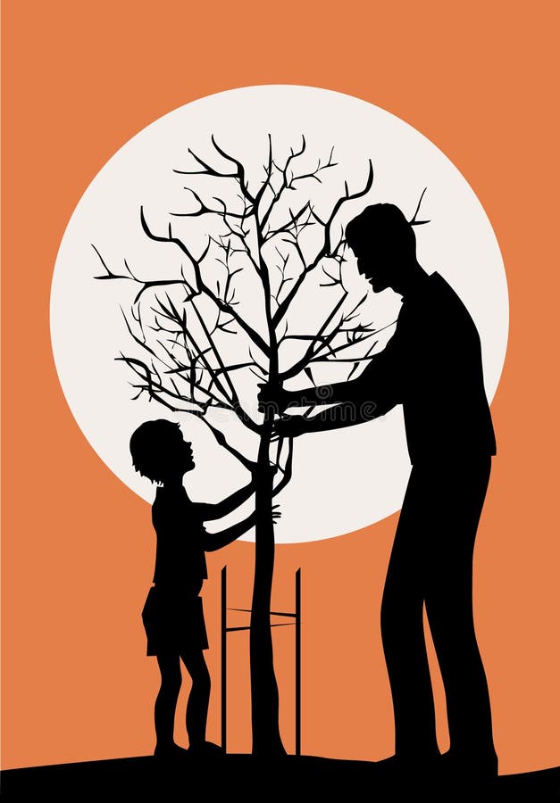 Planting tree vector illustration