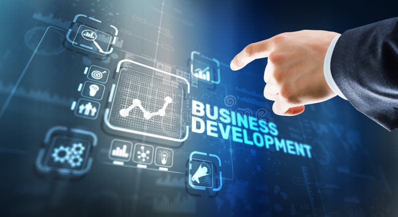 Business Development Planning. Inscription on 3D the virtual screen. Business Development Planning. Inscription on 3D the virtual screen.