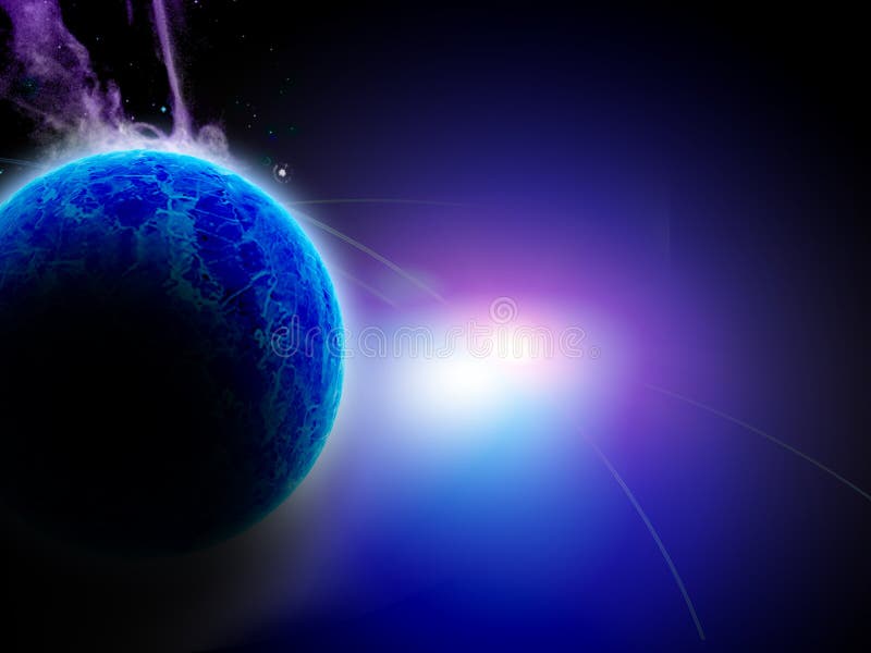 Planète bleue lumineuse illustration stock