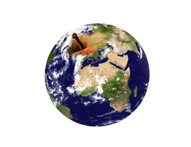 Planète de la terre une pomme photographie stock Planète de la terre une pomme photographie stock
