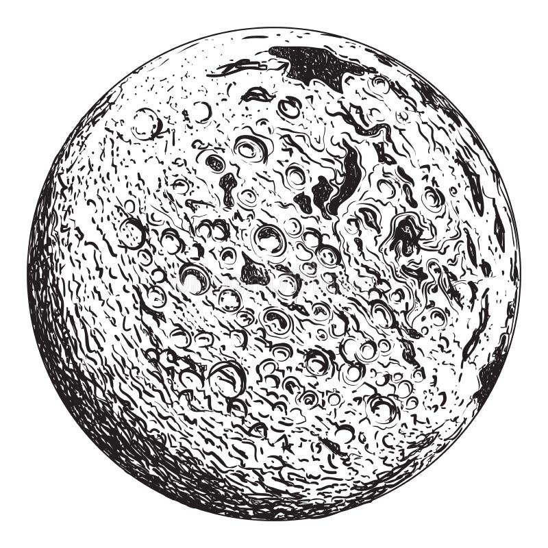 Planète de pleine lune avec les cratères lunaires illustration de vecteur Planète de pleine lune avec les cratères lunaires illustration de vecteur