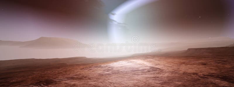 Planète rouge, paysage panoramique de Mars photo stock Planète rouge, paysage panoramique de Mars photo stock