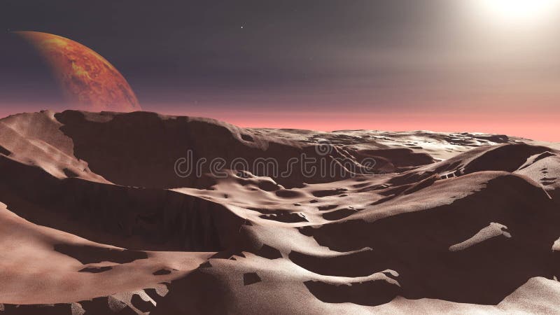 Planète rouge, paysage panoramique de Mars photos libres de droits Planète rouge, paysage panoramique de Mars photos libres de droits