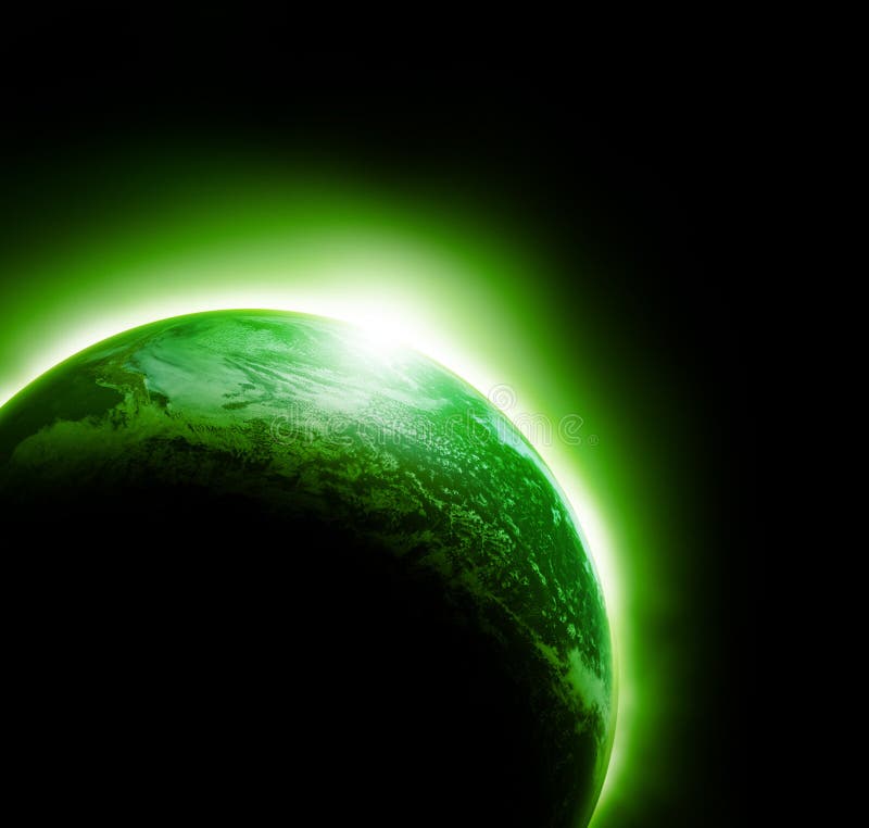 Planète verte étrangère illustration stock Planète verte étrangère illustration stock