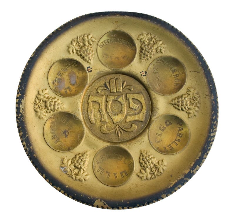Plaque de Seder de sabbat de pâque de cru images libres de droits Plaque de Seder de sabbat de pâque de cru images libres de droits