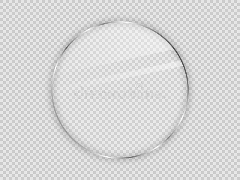 Plaque De Verre Dans Un Cadre Circulaire Isolé Sur Transparent Illustration  de Vecteur - Illustration du cercle, lueur: 209158718