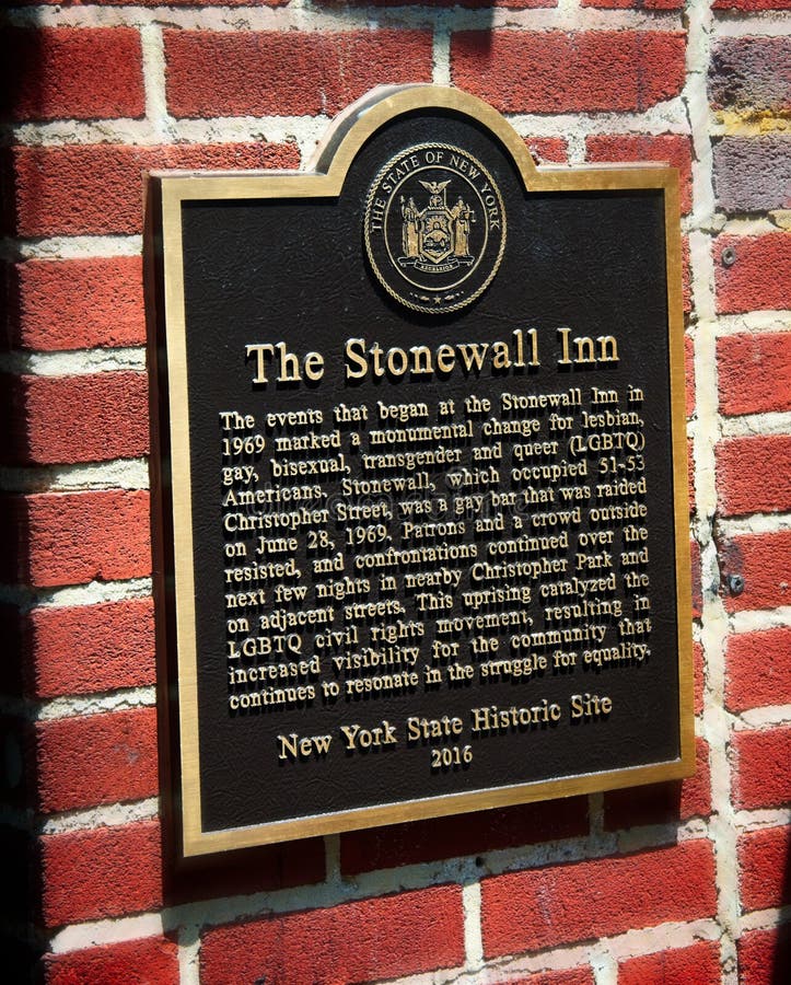 Plaque outside the Stonewall Inn bar in Manhattan stock photo Plaque outside the Stonewall Inn bar in Manhattan stock photo