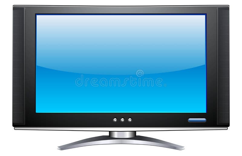 A vector image of a plasma LCD TV. Lcd tv vector vectors