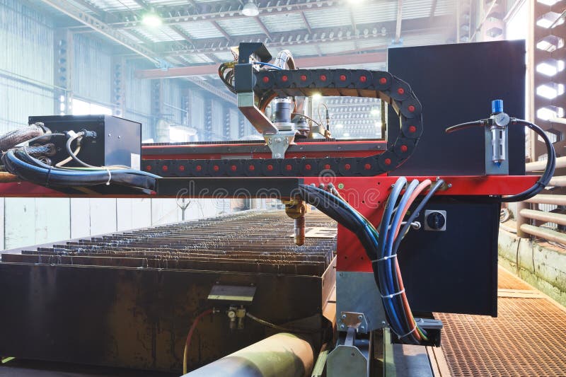 Plasma Torches of Cutting Machine Close Up Stock Photo - Image of