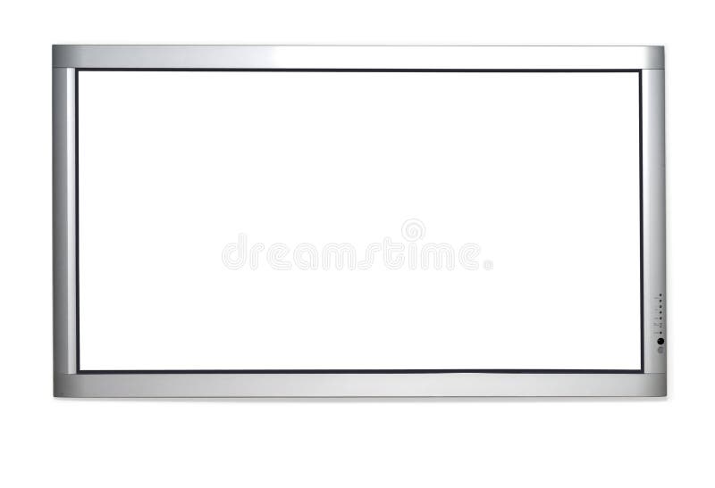 Wall version of plasma TV isolated over white background