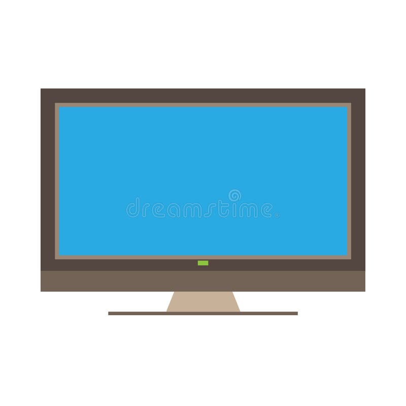 Plasma TV Equipment Electronic Entertainment Vector Icon Side View