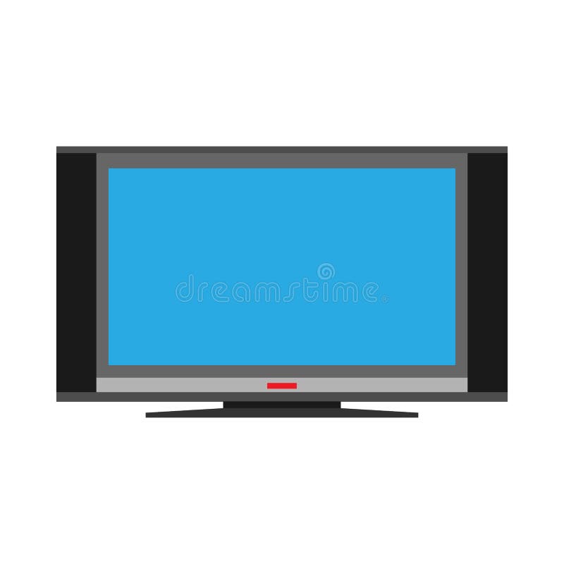 Plasma TV Equipment Electronic Entertainment Vector Icon Front View. Television Flat Smart