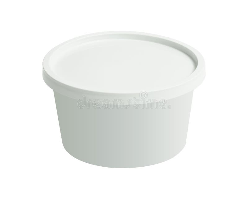 Plast- badar hinkbehållaren som isoleras på vit bakgrund Tom kopp med räkningsmallen Snabb bana