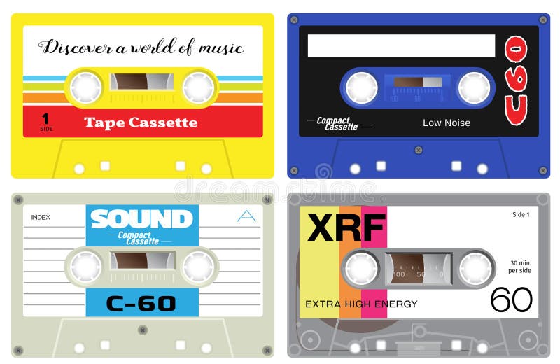 Plast- kassettband stock illustrationer Plast- kassettband stock illustrationer