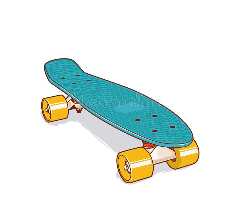 Plast- skateboard Mini- eller kort kryssare royaltyfri illustrationer