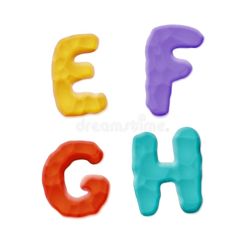 Vector Photo Realistic Plasticine Clay Alphabet. Quality Close Up View. Vector Photo Realistic Plasticine Clay Alphabet. Quality Close Up View